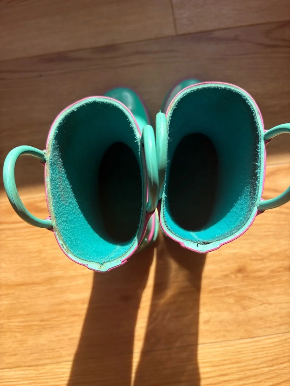 Blue Mountain Kids Unicorn Rain Boots in Teal & Pink